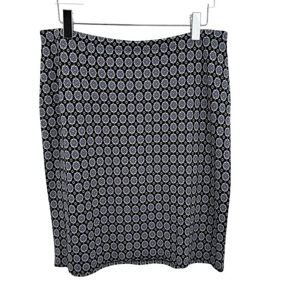 J. Jill Wearever Collection skirt womens large geometric pencil stretch pull on - Picture 1 of 8